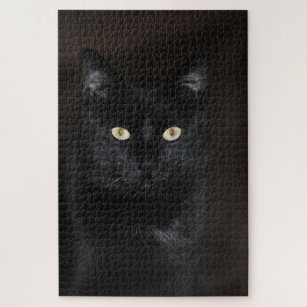 Black Cat Portrait Jigsaw Puzzle