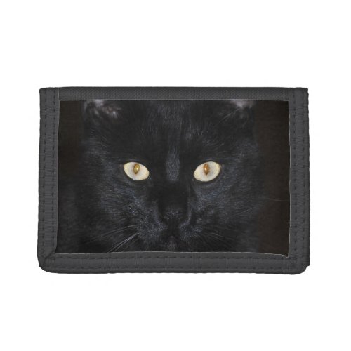 Black Cat Portrait Trifold Wallet