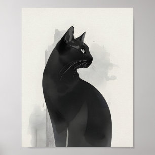 Black Cat Portrait Wall Art Perfect Gift