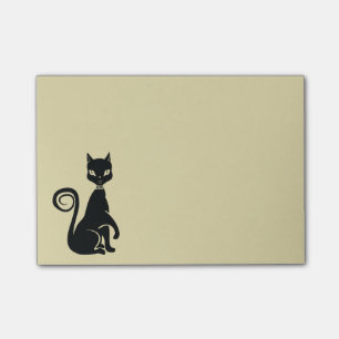 Black Cat Posing Elegant Feline Illustration Post-it Notes