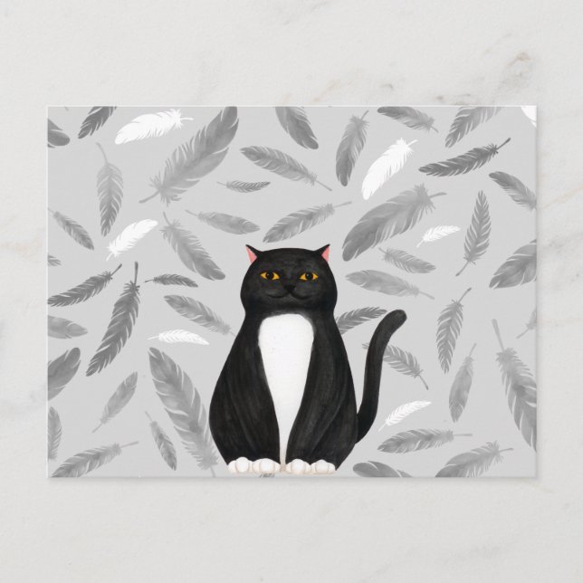 Black cat Postcard (Front)