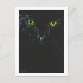 Black Cat Postcard by GailRagsdaleArt at Zazzle