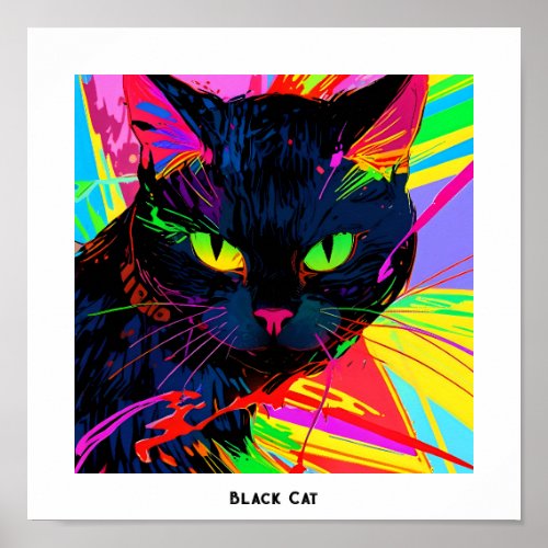 Black cat poster
