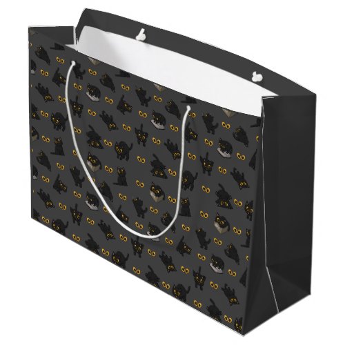 BLACK CAT POSTURE LARGE GIFT BAG