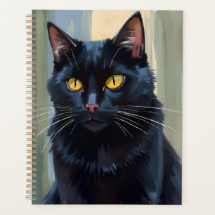Black Cat   Pretty Kitten Watercolor Planner