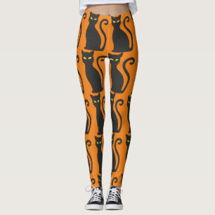 BLACK CAT PRINT autumn YOGA PANTS
