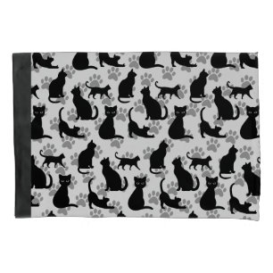 Black Cat Print Pillowcase for Cat Lovers