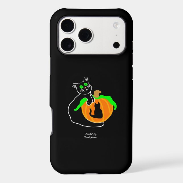 Black Cat Pumpkin Apple iPhone 11 Pro Max Case (Back)