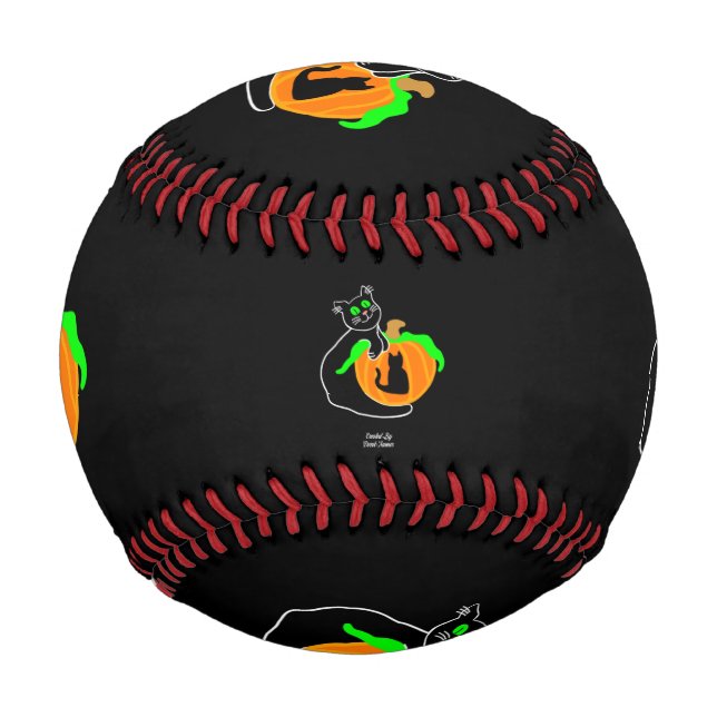Black Cat Pumpkin Baseball (Front)