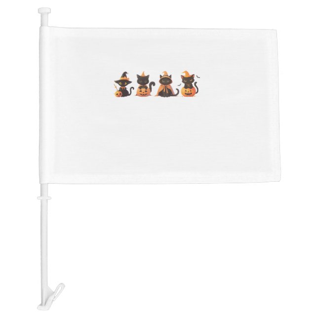 Black Cat Pumpkin  Car Flag (Front)