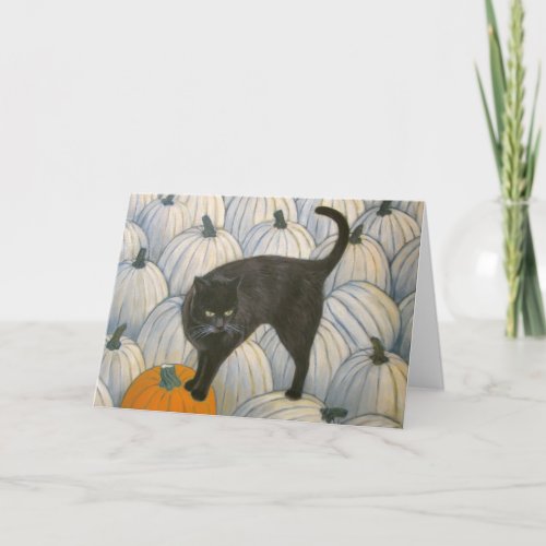 Black Cat Pumpkin Greeting Card