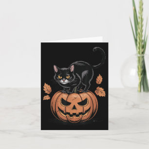 Black Cat Pumpkin Halloween Men Women Funny Mom Da Card
