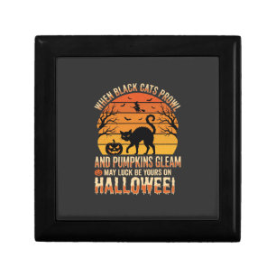 Black Cat Pumpkin Halloween Vector Design Gift Box