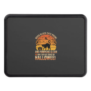 Black Cat Pumpkin Halloween Vector Design Hitch Cover