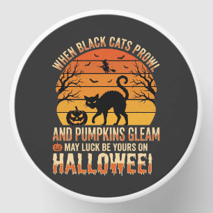 Black Cat Pumpkin Halloween Vector Design Mini Candle Favors