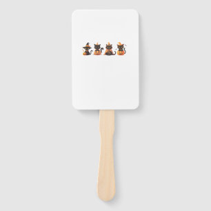 Black Cat Pumpkin Hand Fan