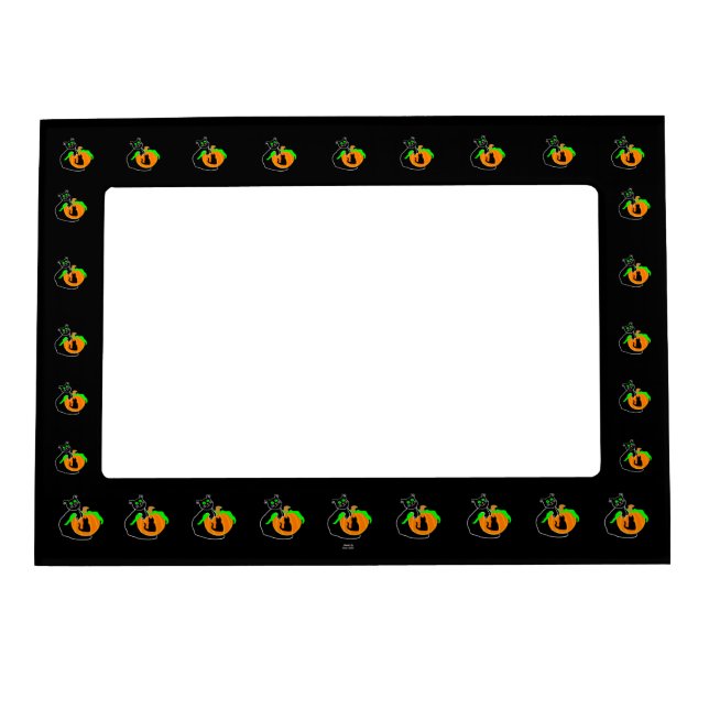 Black Cat Pumpkin Magnetic Photo Frame (Front)