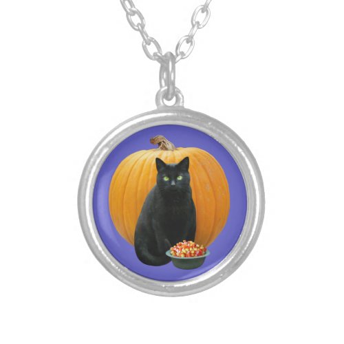 Black Cat Pumpkin Necklace