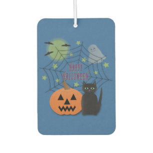 Black Cat & Pumpkin Not Scary Halloween Air Freshener