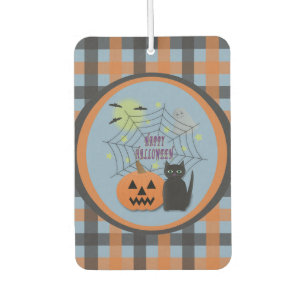 Black Cat & Pumpkin Not Scary Halloween Air Freshener