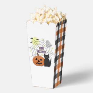Black Cat & Pumpkin Not Scary Halloween Favor Boxes