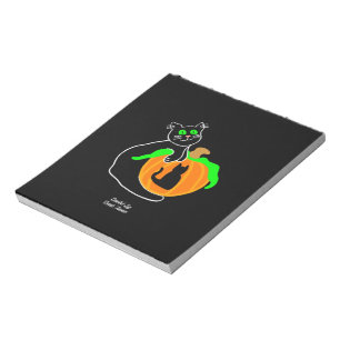 Black Cat Pumpkin Notepad (14 cm x 15.2 cm)