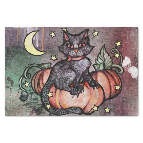 Black Cat Pumpkin Patch Moon                       Tissue Paper