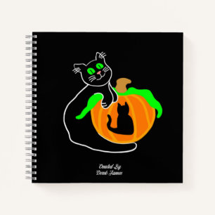 Black Cat Pumpkin Spiral Notebook