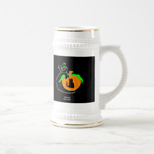 Black Cat Pumpkin Stein Mug