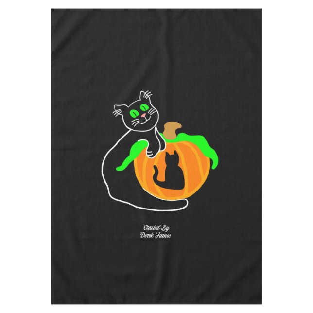 Black Cat Pumpkin Tablecloth