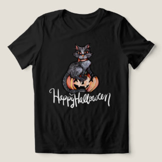 Black Cat Pumpkins Halloween Magic Tri-Blend Shirt