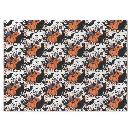 Black Cat Pumpkins Tissue Paper