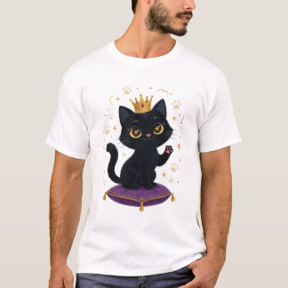 Black Cat Queen Cute Cat Lover Royal Crown Gift T-Shirt