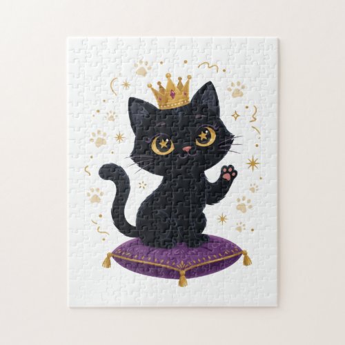 Black Cat Queen Puzzle Cute Cat Lover Royal Gift