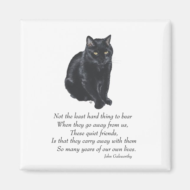 Black Cat Rainbow Bridge Magnet (Front)