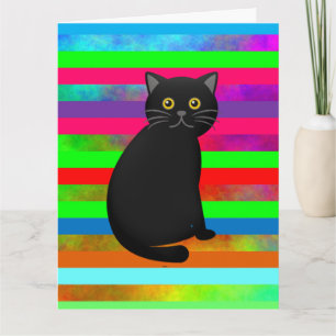 BLACK CAT RAINBOW GIANT BIRTHDAY CARD