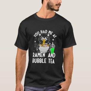 Black Cat Ramen Boba Bubble Tea Japanese Kawaii An T-Shirt