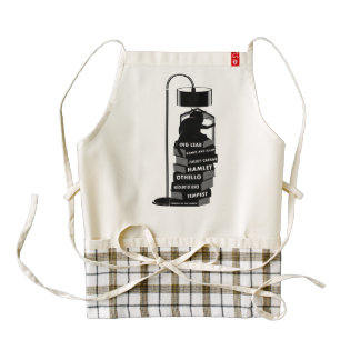 Black Cat Reading Shakespeare Plays Zazzle HEART Apron