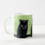 Black Cat Real Photo Personalized Name Coffee Mug at Zazzle
