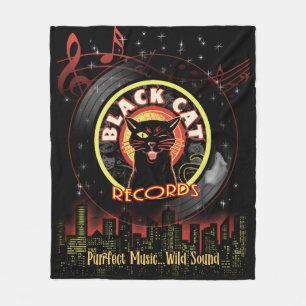 Black Cat Records Fleece Blanket – Retro Jazz & Vi