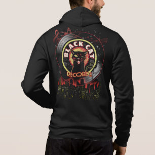Black Cat Records Hoodie – Retro Vinyl Label Style