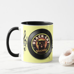 Black Cat Records Retro Jazz Mug – Vinyl Label Cup