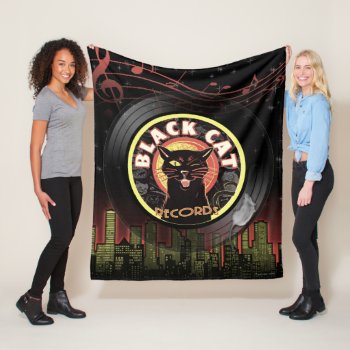 Black Cat Records Throw Blanket by themonsterstore at Zazzle