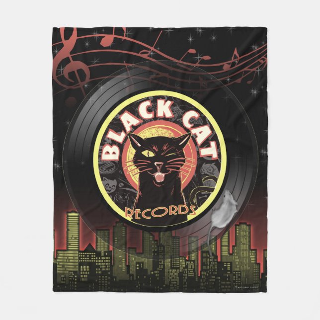 Black Cat Records Throw Blanket (Front)