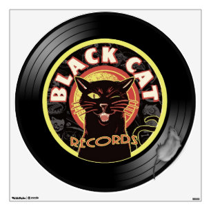 Black Cat Records Wall Decal – Retro Jazz Vinyl
