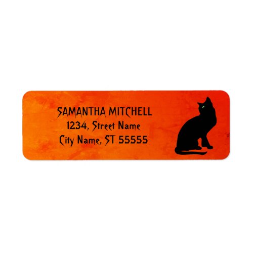 Black Cat Red Gothic Address Labels