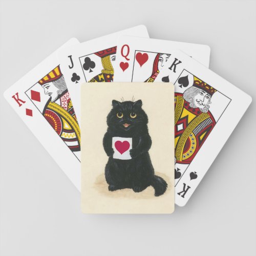 Black Cat Red Heart Love Letter King of Hearts Poker Cards