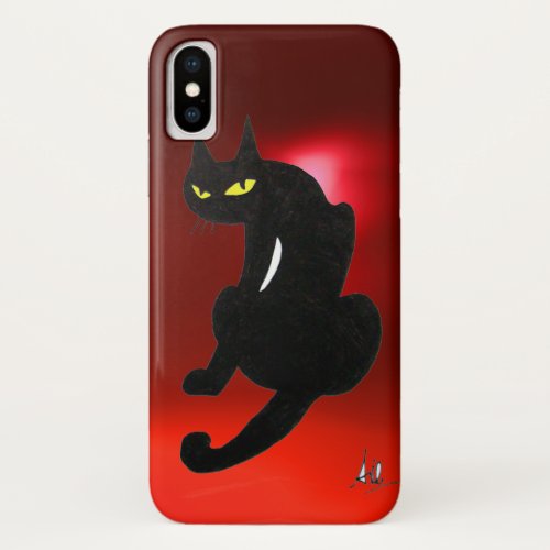 BLACK CAT  Red ruby iPhone X Case