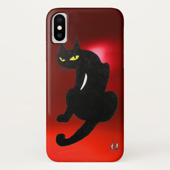 BLACK CAT  Red ruby Case-Mate iPhone Case (Back)