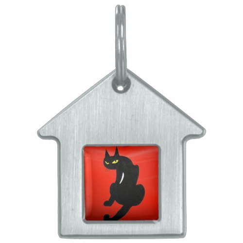 BLACK CAT  Red Ruby Pet Name Tag